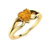 Image 2 : Natural 0.42 CTW Citrine Solitaire Ring 18K Yellow Gold