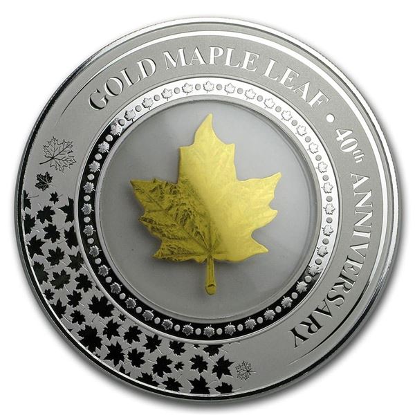 2019 Solomon Islands 2 oz Silver Embracing Gold: Maple Leaf