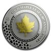 Image 1 : 2019 Solomon Islands 2 oz Silver Embracing Gold: Maple Leaf