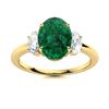 Image 1 : Natural 2.18 CTW Emerald & Diamond Engagement Ring 14K Yellow Gold