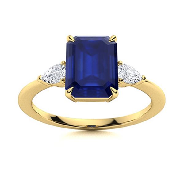 Natural 1.91 CTW Sapphire & Diamond Engagement Ring 14K Yellow Gold