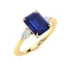 Image 2 : Natural 1.91 CTW Sapphire & Diamond Engagement Ring 14K Yellow Gold