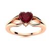 Image 1 : Natural 0.59 CTW Ruby Solitaire Ring 18K Rose Gold