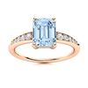 Image 1 : Natural 1.08 CTW Aquamarine & Diamond  Engagement Ring 18K Rose Gold