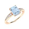 Image 2 : Natural 1.08 CTW Aquamarine & Diamond  Engagement Ring 18K Rose Gold