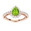Image 1 : Natural 1.36 CTW Peridot & Diamond Engagement Ring 14K Rose Gold