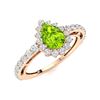 Image 2 : Natural 1.36 CTW Peridot & Diamond Engagement Ring 14K Rose Gold