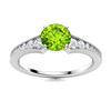 Image 1 : Natural 0.85 CTW Peridot & Diamond Engagement Ring 14K White Gold