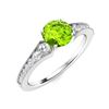 Image 2 : Natural 0.85 CTW Peridot & Diamond Engagement Ring 14K White Gold