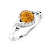Image 2 : Natural 0.74 CTW Citrine & Diamond Engagement Ring 14K White Gold
