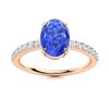 Image 1 : Natural 3.03 CTW Ceylon Sapphire & Diamond Engagement Ring 14K Rose Gold