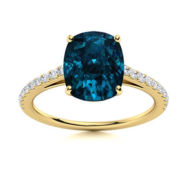 Natural 7.37 CTW Topaz & Diamond Engagement Ring 14K Yellow Gold