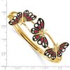 Image 2 : 14k Yellow Gold Polished Enameled Butterfly Hinged Bracelet