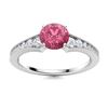 Image 1 : Natural 1.29 CTW Tourmaline & Diamond Engagement Ring 14K White Gold