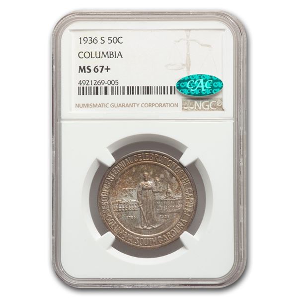 1936-S Columbia, SC Half Dollar Commem MS-67+ NGC CAC