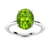 Image 1 : Natural 6.02 CTW Peridot Solitaire Ring 18K White Gold