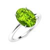 Image 2 : Natural 6.02 CTW Peridot Solitaire Ring 18K White Gold