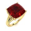 Image 2 : Natural 5.60 CTW Garnet Solitaire Ring 14K Yellow Gold
