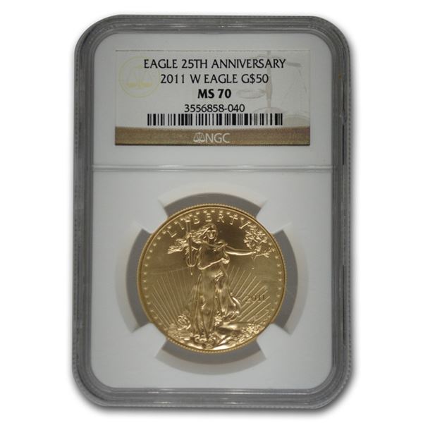2011-W 1 oz Burnished Gold Eagle MS-70 NGC