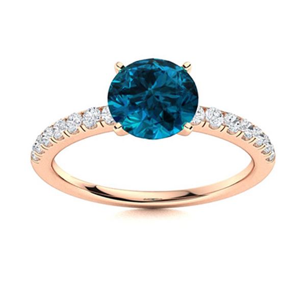 Natural 1.31 CTW Topaz & Diamond Engagement Ring 18K Rose Gold