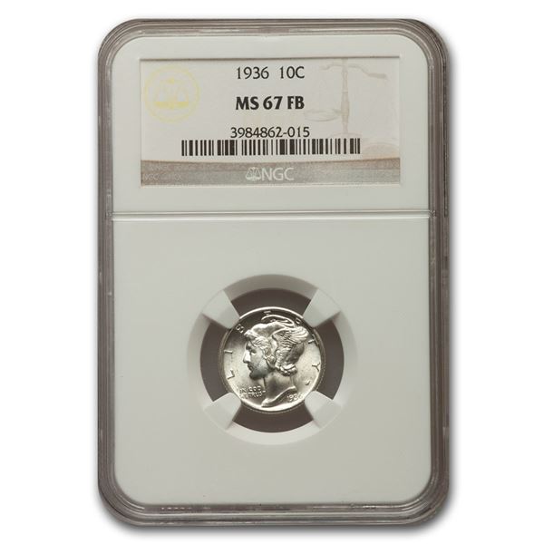 1936 Mercury Dime MS-67 NGC (FB)