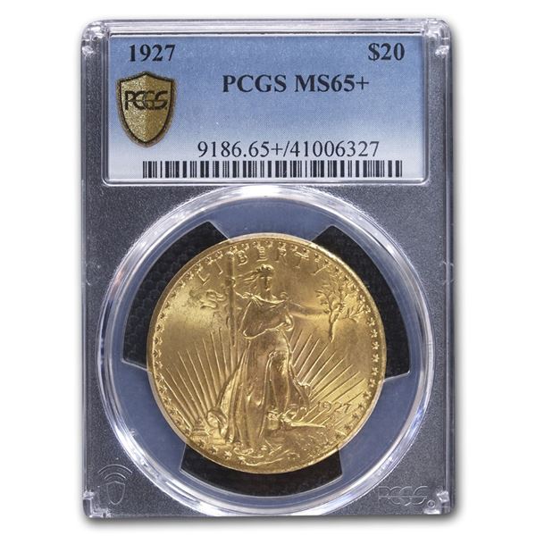 1927 $20 St. Gaudens Gold Double Eagle MS-65+ PCGS