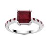 Image 1 : Natural 1.17 CTW Ruby & Diamond  Engagement Ring 14K White Gold