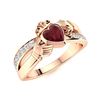 Image 2 : Natural 0.90 CTW Ruby & Diamond Engagement Ring 18K Rose Gold