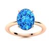 Image 1 : Natural 4.03 CTW Topaz Solitaire Ring 14K Rose Gold