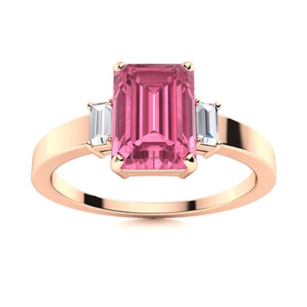 Natural 1.69 CTW Tourmaline & Diamond Engagement Ring 18K Rose Gold