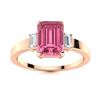 Image 1 : Natural 1.69 CTW Tourmaline & Diamond Engagement Ring 18K Rose Gold