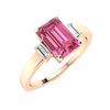 Image 2 : Natural 1.69 CTW Tourmaline & Diamond Engagement Ring 18K Rose Gold