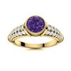 Image 1 : Natural 1.26 CTW Amethyst & Diamond Engagement Ring 14K Yellow Gold