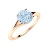 Image 2 : Natural 1.22 CTW Aquamarine Solitaire Ring 18K Rose Gold