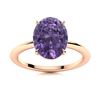 Image 1 : Natural 3.98 CTW Iolite Solitaire Ring 18K Rose Gold