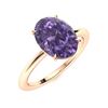 Image 2 : Natural 3.98 CTW Iolite Solitaire Ring 18K Rose Gold