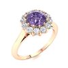 Image 2 : Natural 1.48 CTW Iolite & Diamond Engagement Ring 18K Rose Gold