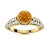 Image 1 : Natural 1.17 CTW Citrine & Diamond Engagement Ring 18K Yellow Gold