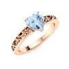 Image 2 : Natural 0.65 CTW Aquamarine Solitaire Ring 14K Rose Gold