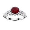 Image 1 : Natural 1.87 CTW Ruby & Diamond Engagement Ring 18K White Gold