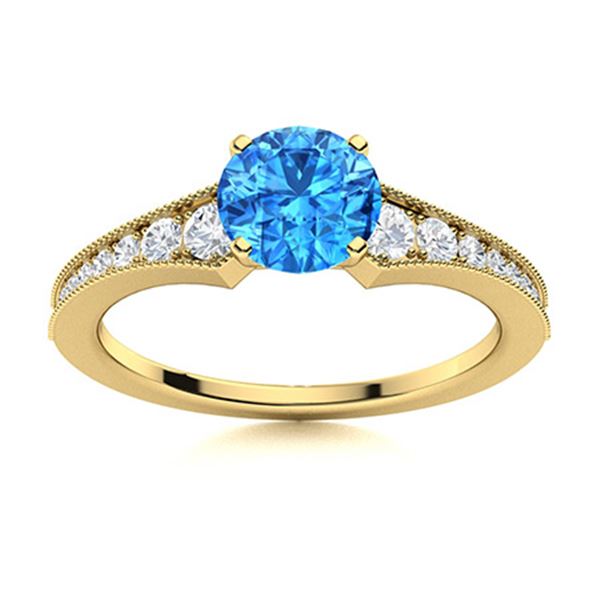 Natural 0.95 CTW Topaz & Diamond Engagement Ring 14K Yellow Gold
