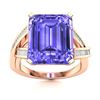 Image 1 : Natural 1.87 CTW Tanzanite & Diamond Engagement Ring 14K Rose Gold