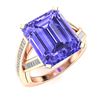 Image 2 : Natural 1.87 CTW Tanzanite & Diamond Engagement Ring 14K Rose Gold