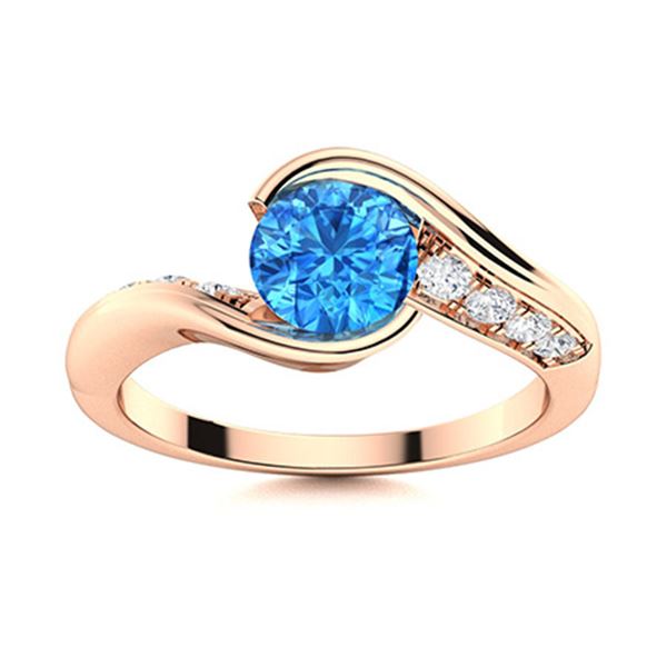 Natural 0.61 CTW Topaz & Diamond Engagement Ring 14K Rose Gold
