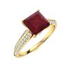Image 2 : Natural 1.13 CTW Ruby & Diamond Engagement Ring 14K Yellow Gold