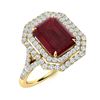Image 2 : Natural 1.85 CTW Ruby & Diamond Engagement Ring 14K Yellow Gold