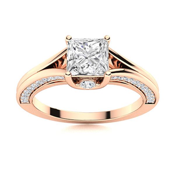 Natural 1.71 CTW Topaz & Diamond Engagement Ring 18K Rose Gold