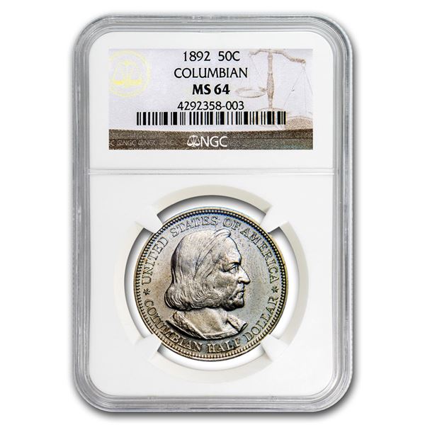 1892 Columbian Expo Half Dollar MS-64 NGC