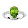 Image 1 : Natural 1.86 CTW Peridot & Diamond Engagement Ring 14K White Gold