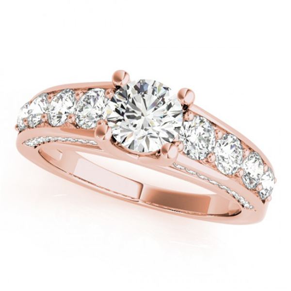 Natural 3.05 ctw Diamond Solitaire Ring 14k Rose Gold